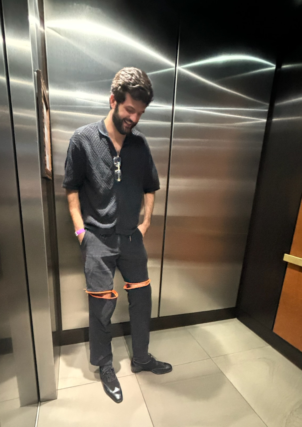 Halloween Cords worn in a full-length mirror photo